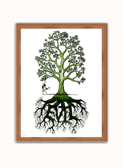 The Root of All Evil Vintage Poster Wall Art Print 30x40cm Dark Wood