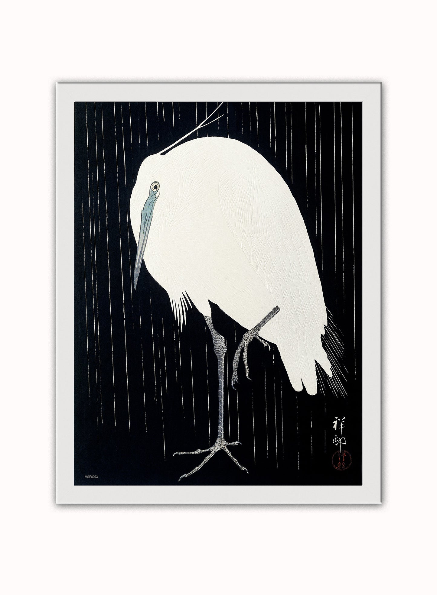 Japanese Art Print Print – Ohara Koson Japanese Wall Art 30x40cm White Frame