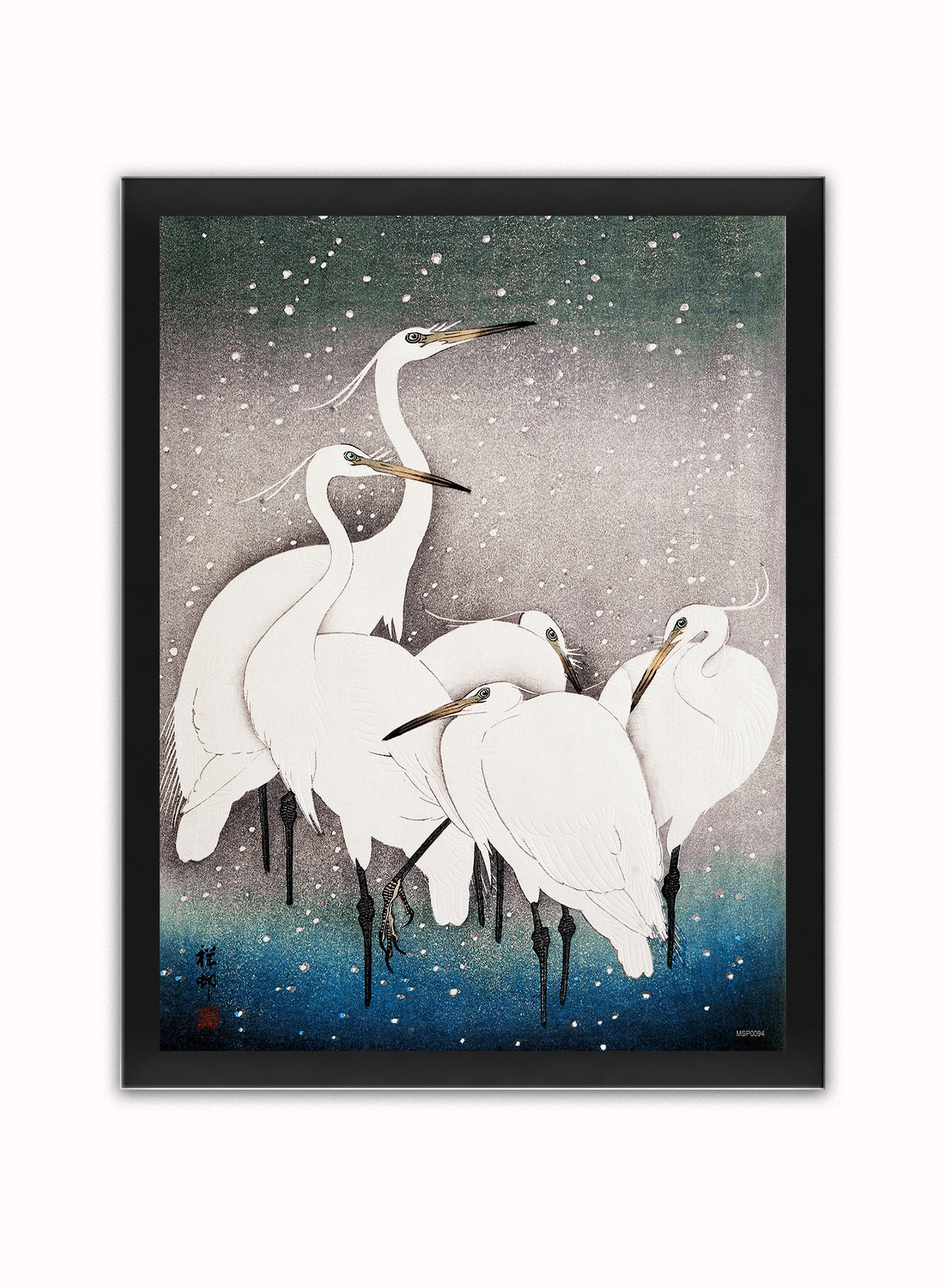 Japanese Art Print Print – Ohara Koson Japanese Wall Art 30x40cm Black Frame