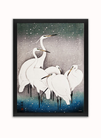 Japanese Art Print Print – Ohara Koson Japanese Wall Art 30x40cm Black Frame