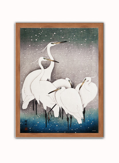 Japanese Art Print Print – Ohara Koson Japanese Wall Art 30x40cm Dark Wood