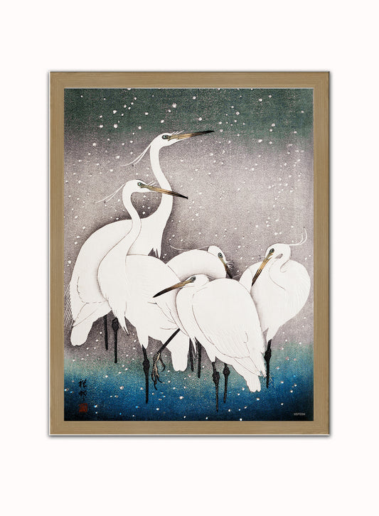 Ohara Koson Japanese Woodblock Print Bundle – 6 Framed Ukiyo-e Wall Art Prints | Save £30