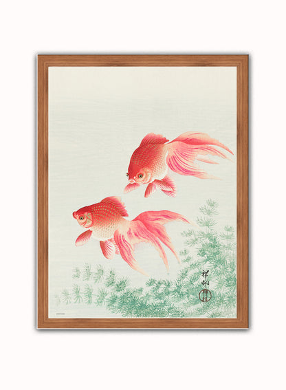 Japanese Art Print Print – Ohara Koson ( Japanese Wall Art 30x40cm Dark Wood