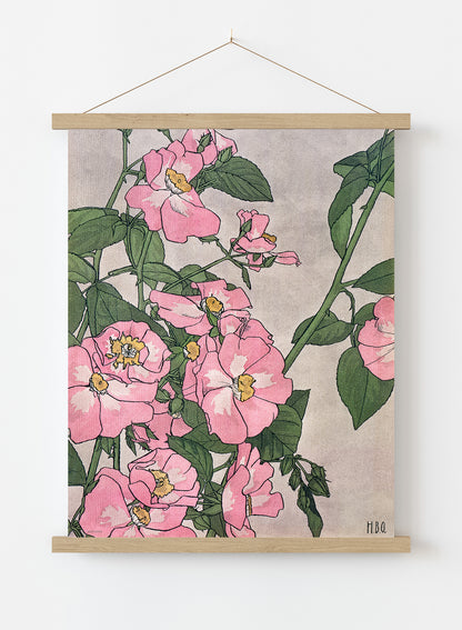 Prairie Rose (1915) by Hannah Borger Overbeck Botanical Art Print Print – Hannah Borger Overbeck Botanical Art Print Botanical Wall Art 30x40cm Hanger