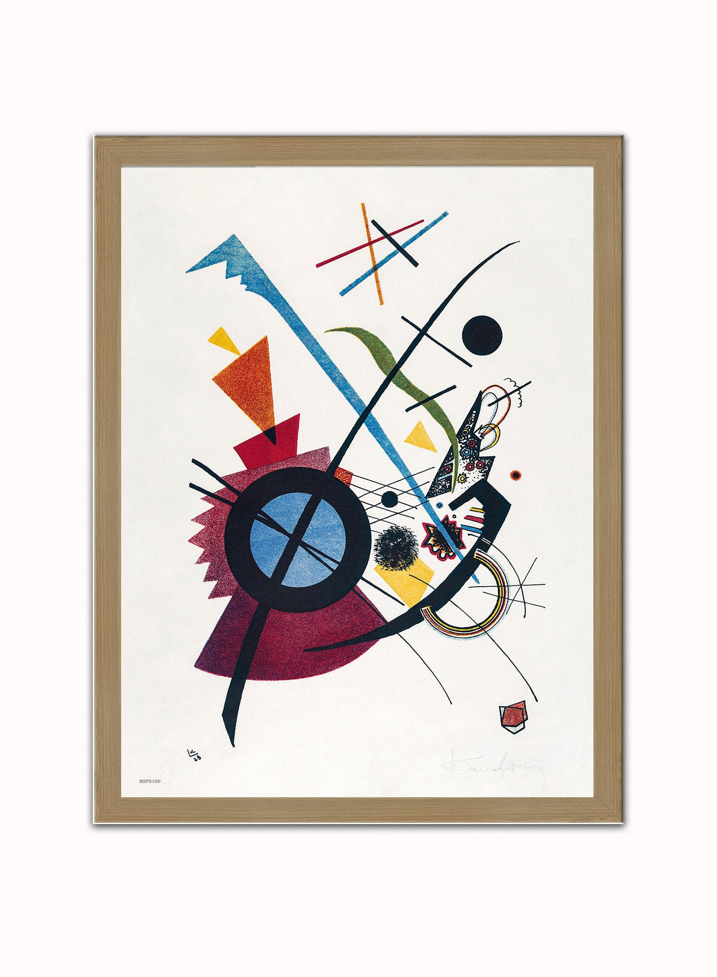 Violet(1923) by Wassily Kandinsky. Print – Wassily Kandinsky. Vintage Art Wall Art 30x40cm Light Wood