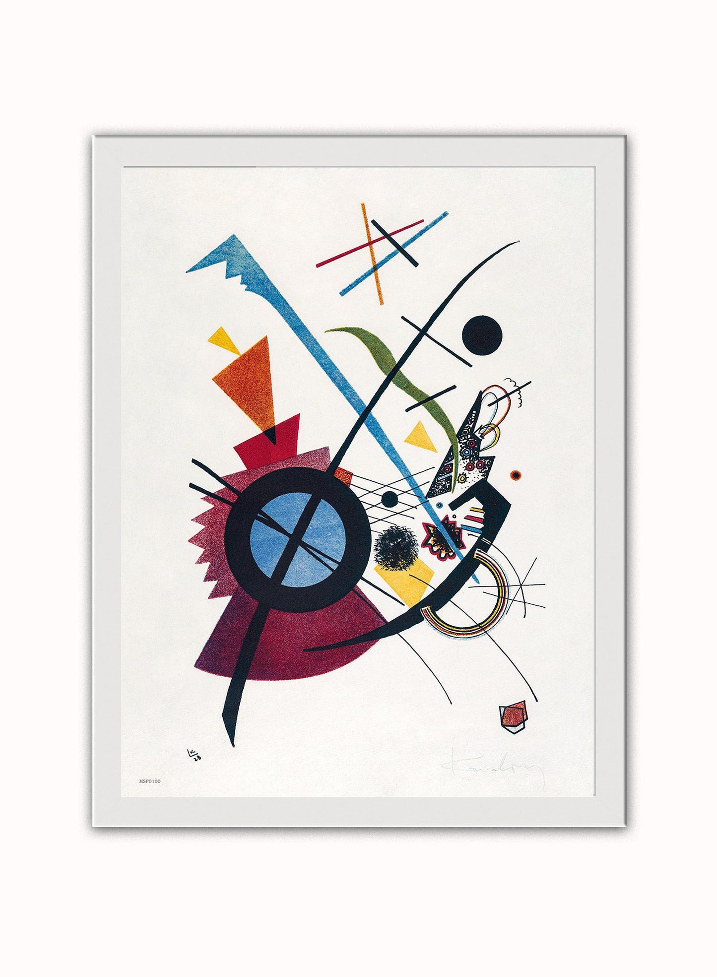 Violet(1923) by Wassily Kandinsky. Print – Wassily Kandinsky. Vintage Art Wall Art 30x40cm White Frame