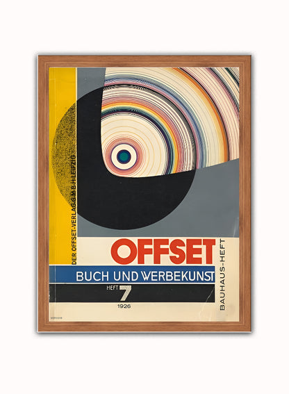Bauhaus Magazine Cover By Joost Schmidt 1926 Vintage Poster Print – Joost Schmidt Bauhaus Wall Art 30x40cm Dark Wood