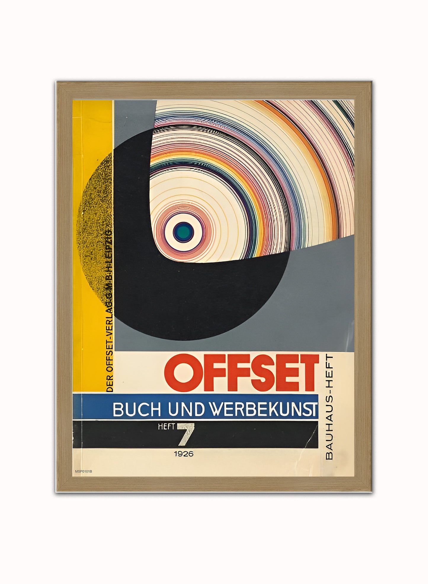 Bauhaus Magazine Cover By Joost Schmidt 1926 Vintage Poster Print – Joost Schmidt Bauhaus Wall Art 30x40cm Light Wood