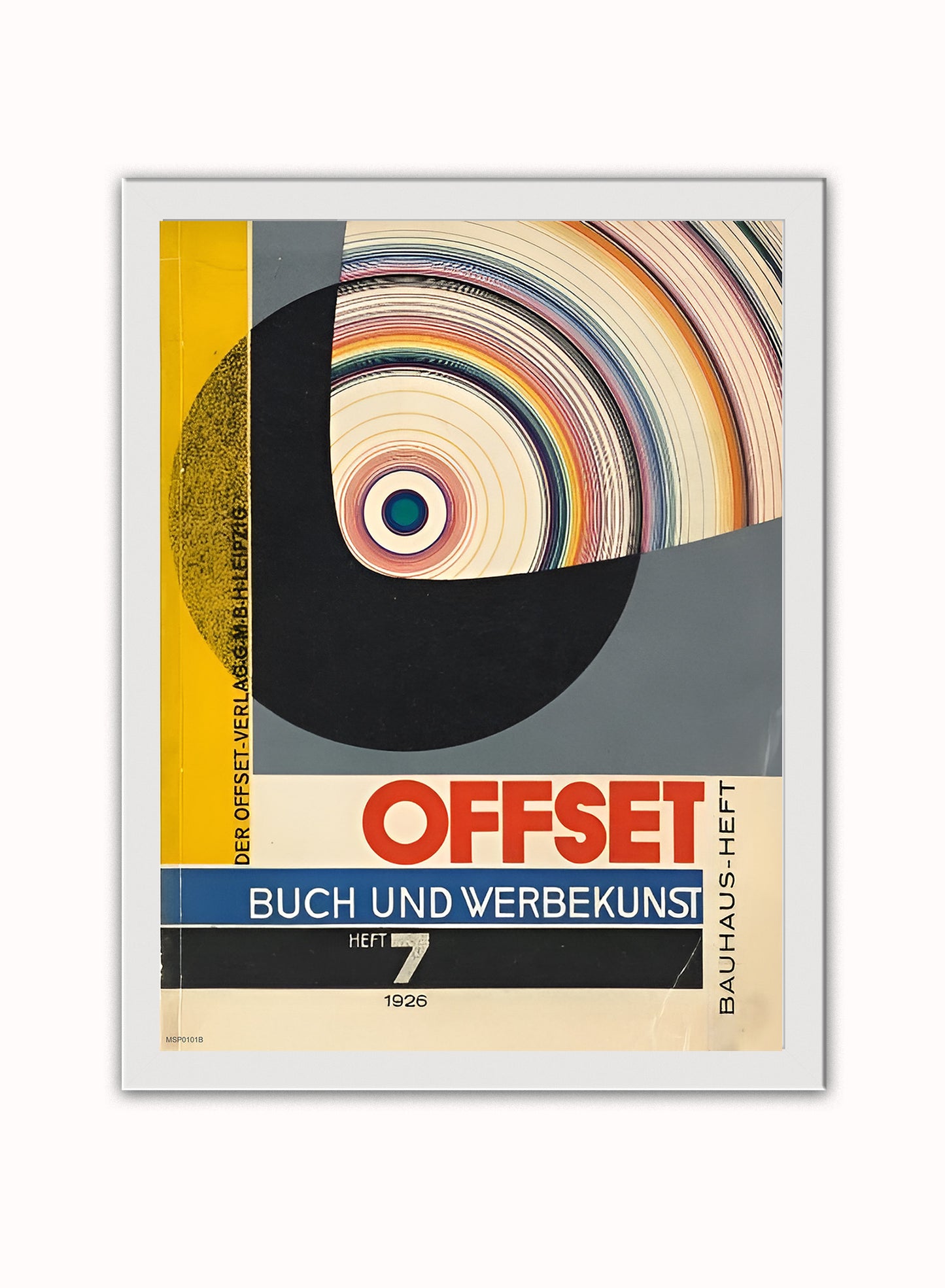 Bauhaus Magazine Cover By Joost Schmidt 1926 Vintage Poster Print – Joost Schmidt Bauhaus Wall Art 30x40cm White Frame