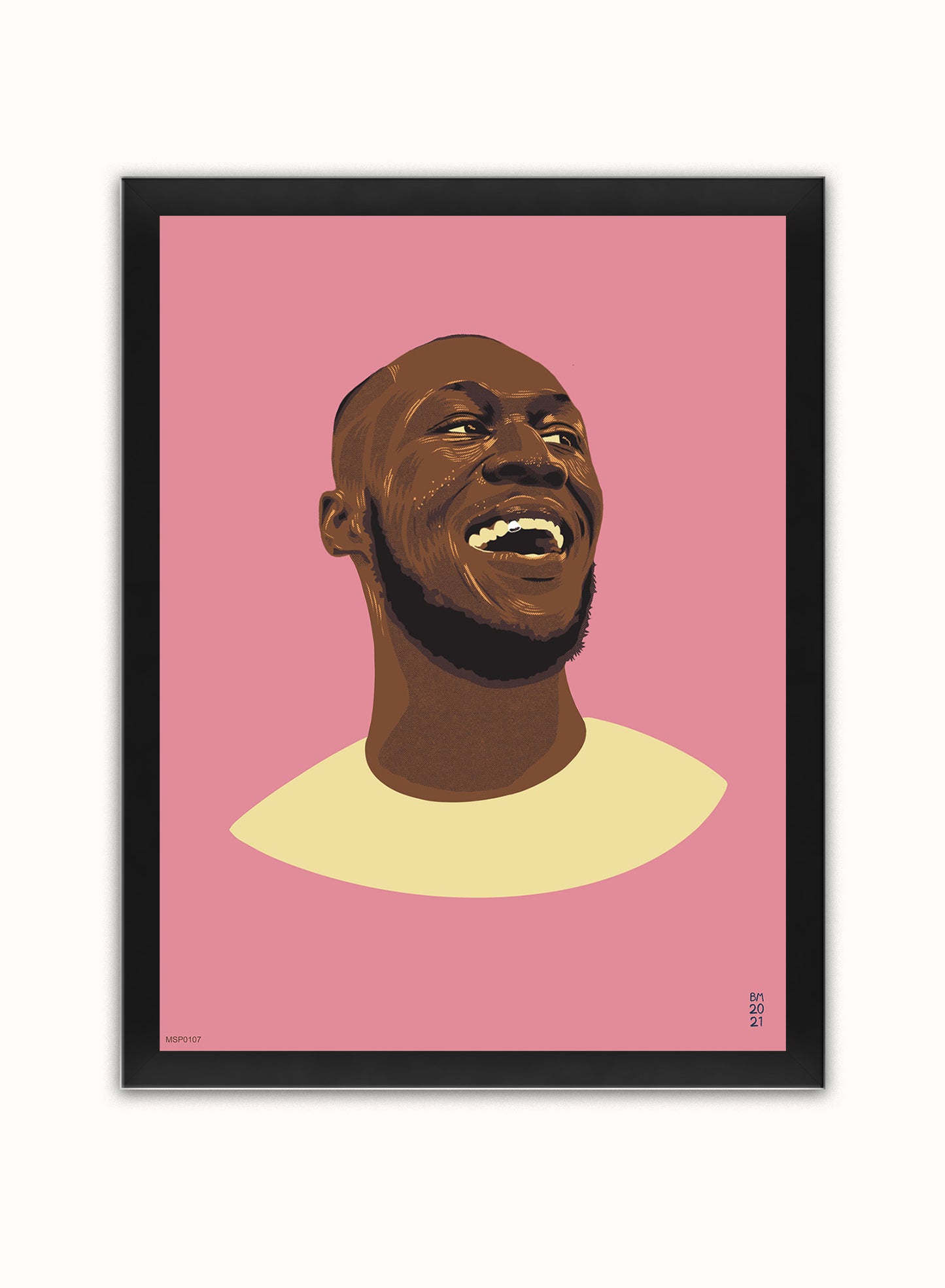 Stormzy Art Print Poster by Becky Mann Print – Becky Mann Vintage Poster Wall Art 30x40cm Black Frame