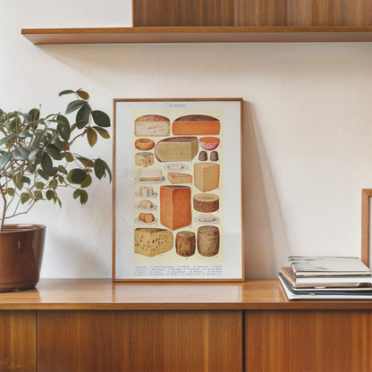 Cheese Chart Poster Vinatge Poster 30x40cm Art Print