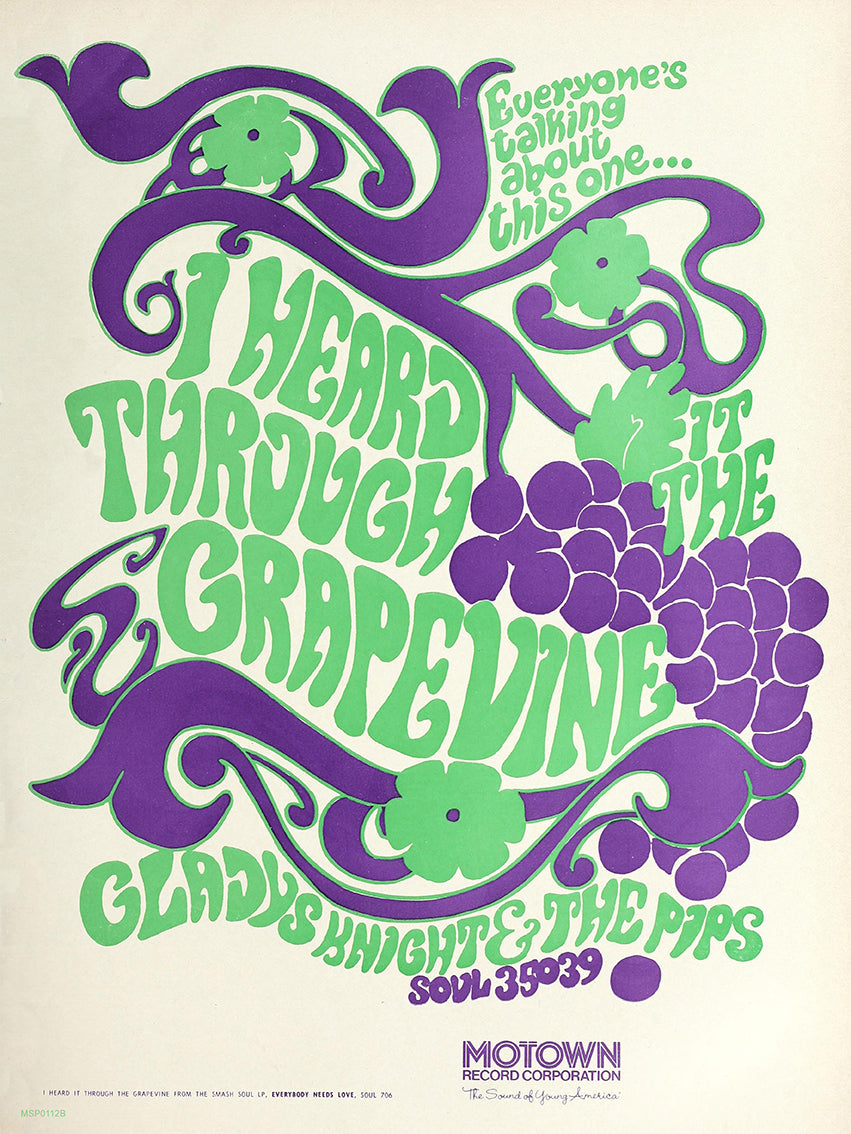 Gladys Knight & the Pips "I Heard It Through the Grapevine" Advertisement 1967 Poster Art Print 30x40m