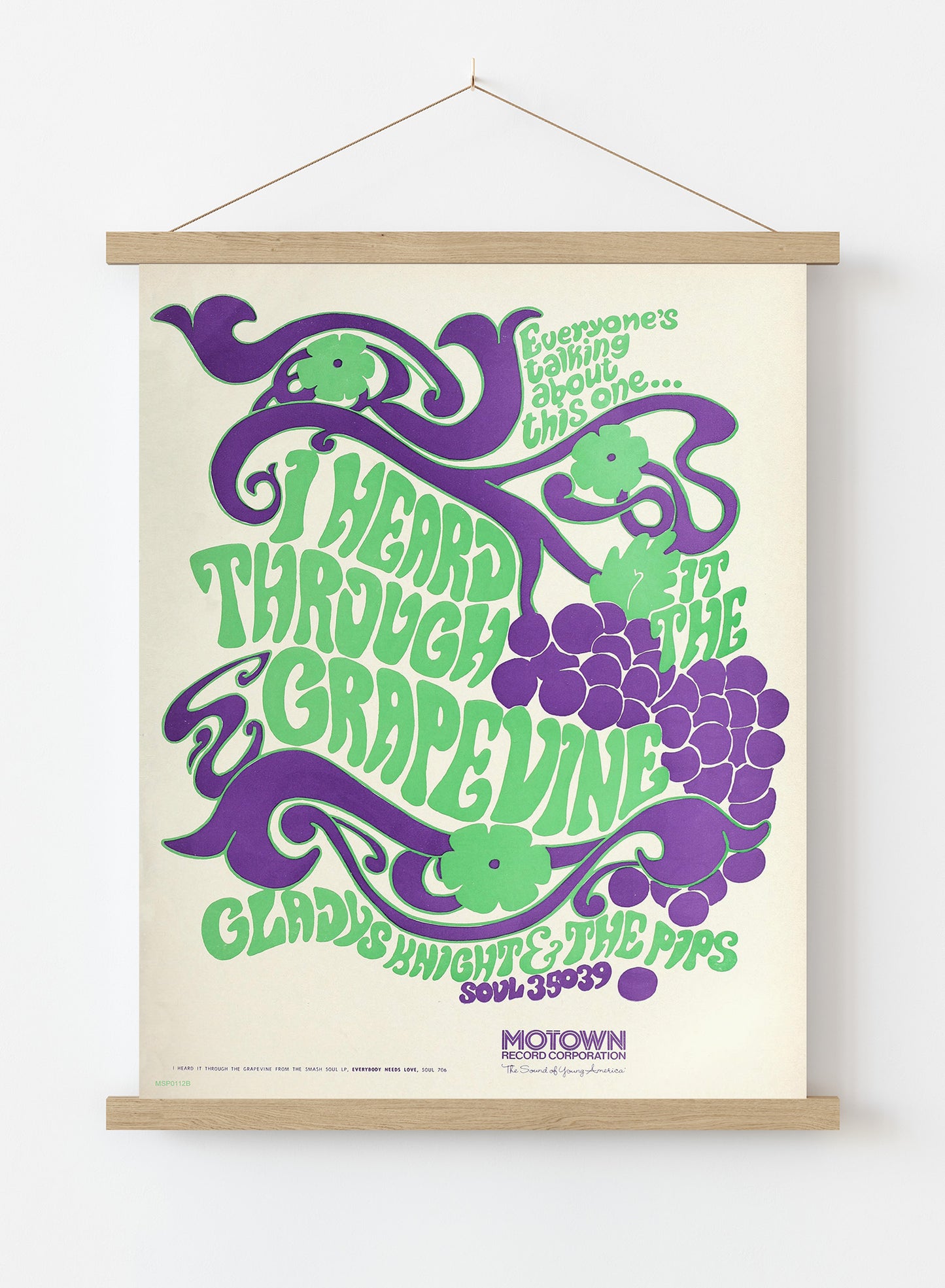 Gladys Knight & the Pips "I Heard It Through the Grapevine" Advertisement 1967 Poster Art Print 30x40m Vintage Poster Wall Art Print Hanger