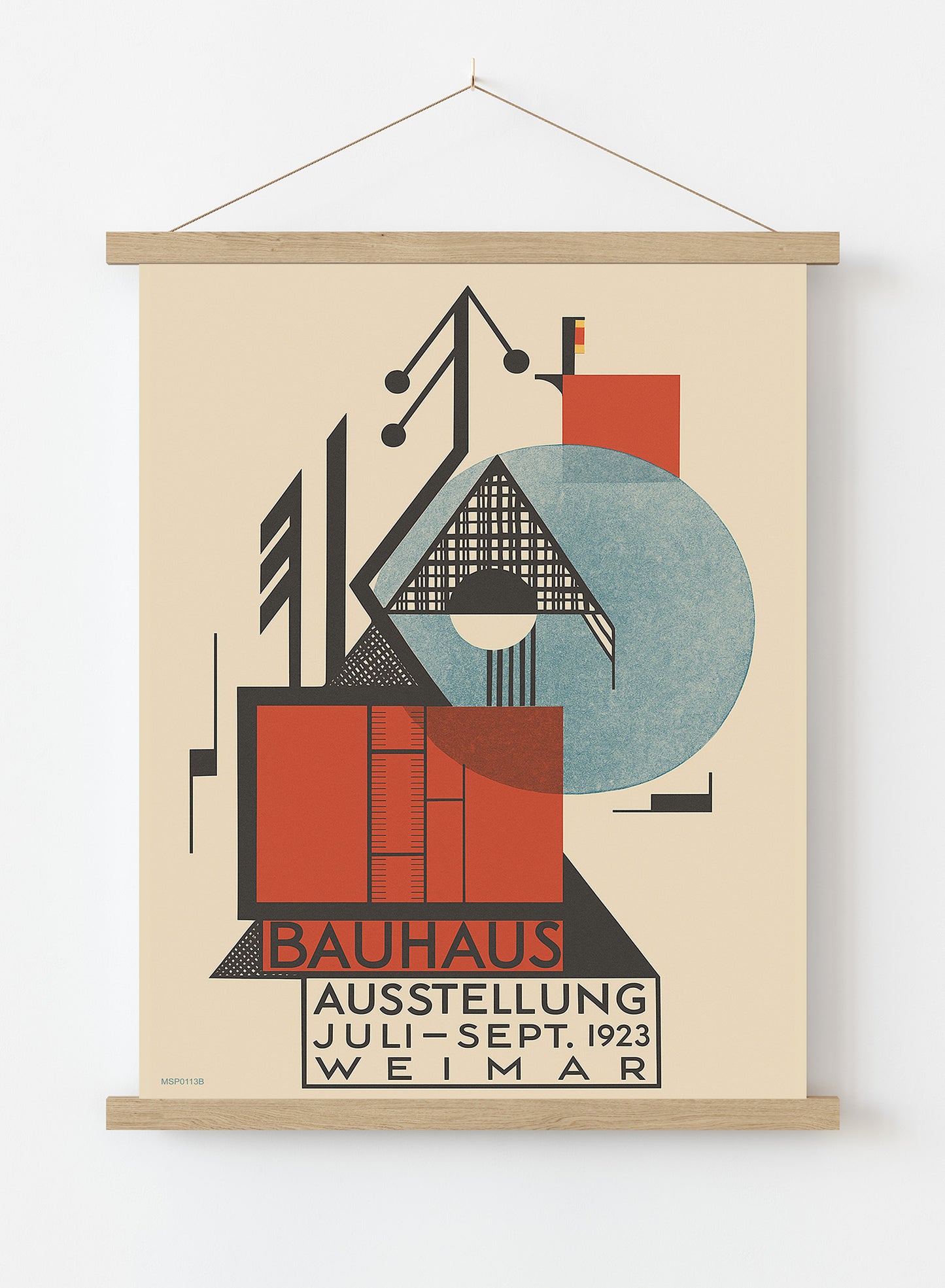 1923 Bauhaus Exhibition Poster by Rudolf Baschan Print – Rudolf Baschan Bauhaus Wall Art 30x40cm Hanger
