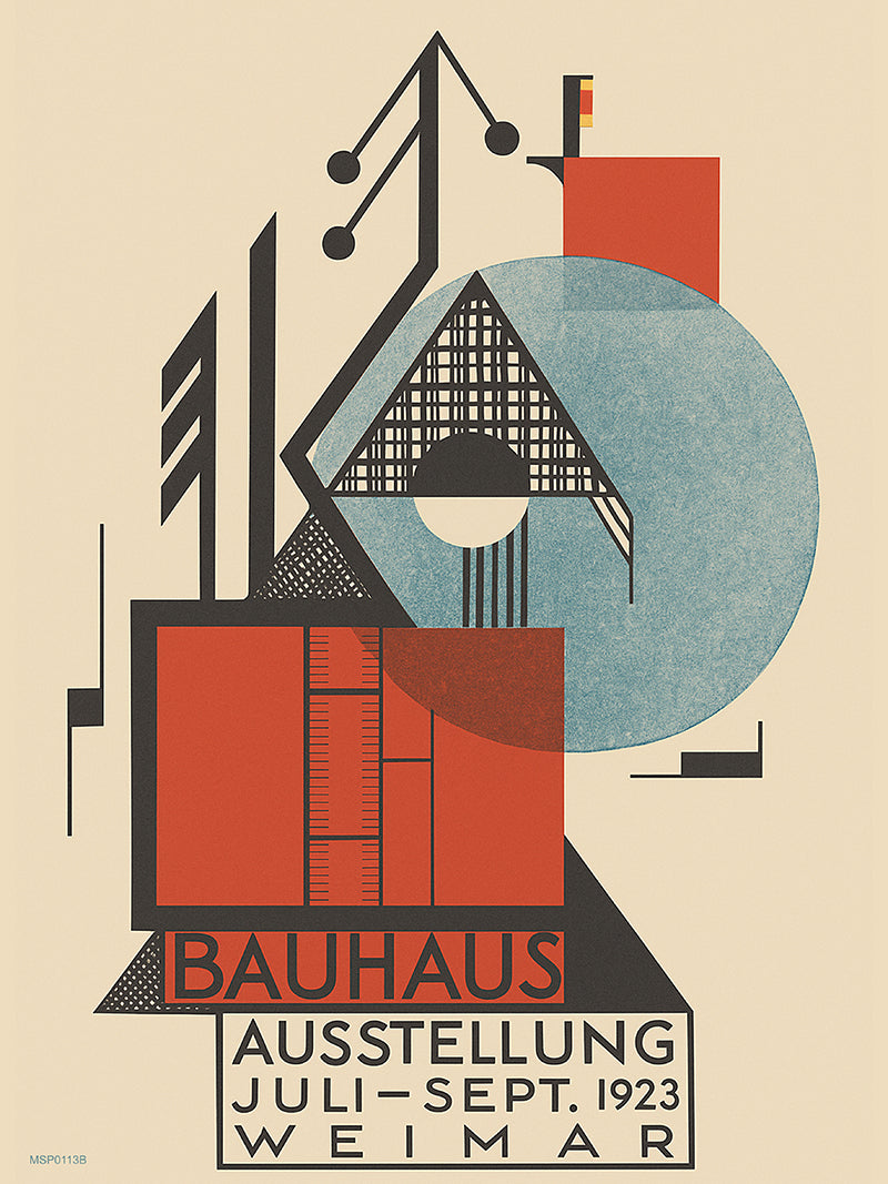 1923 Bauhaus Exhibition Poster by Rudolf Baschan 30x40cm Art Poster Print