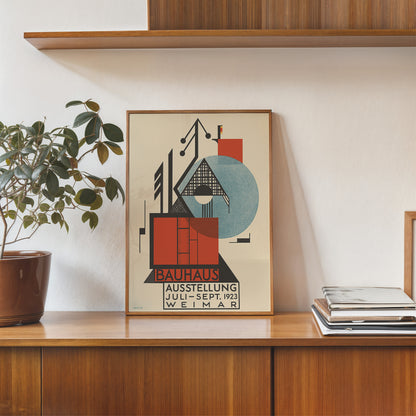 1923 Bauhaus Exhibition Poster by Rudolf Baschan 30x40cm Art Poster Print