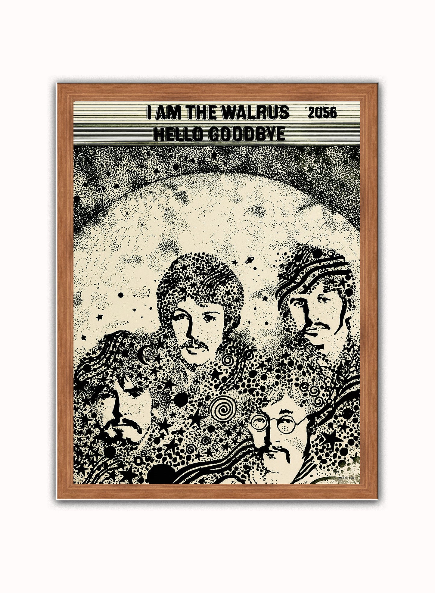 The Beatles "I am the Walrus" Advertisement 1967 Poster Art Print 30x40m Vintage Poster Wall Art Print Dark Wood