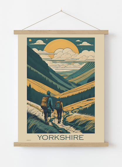 Yorkshire Travel Pop art Poster Print Vintage Poster Wall Art Print Hanger