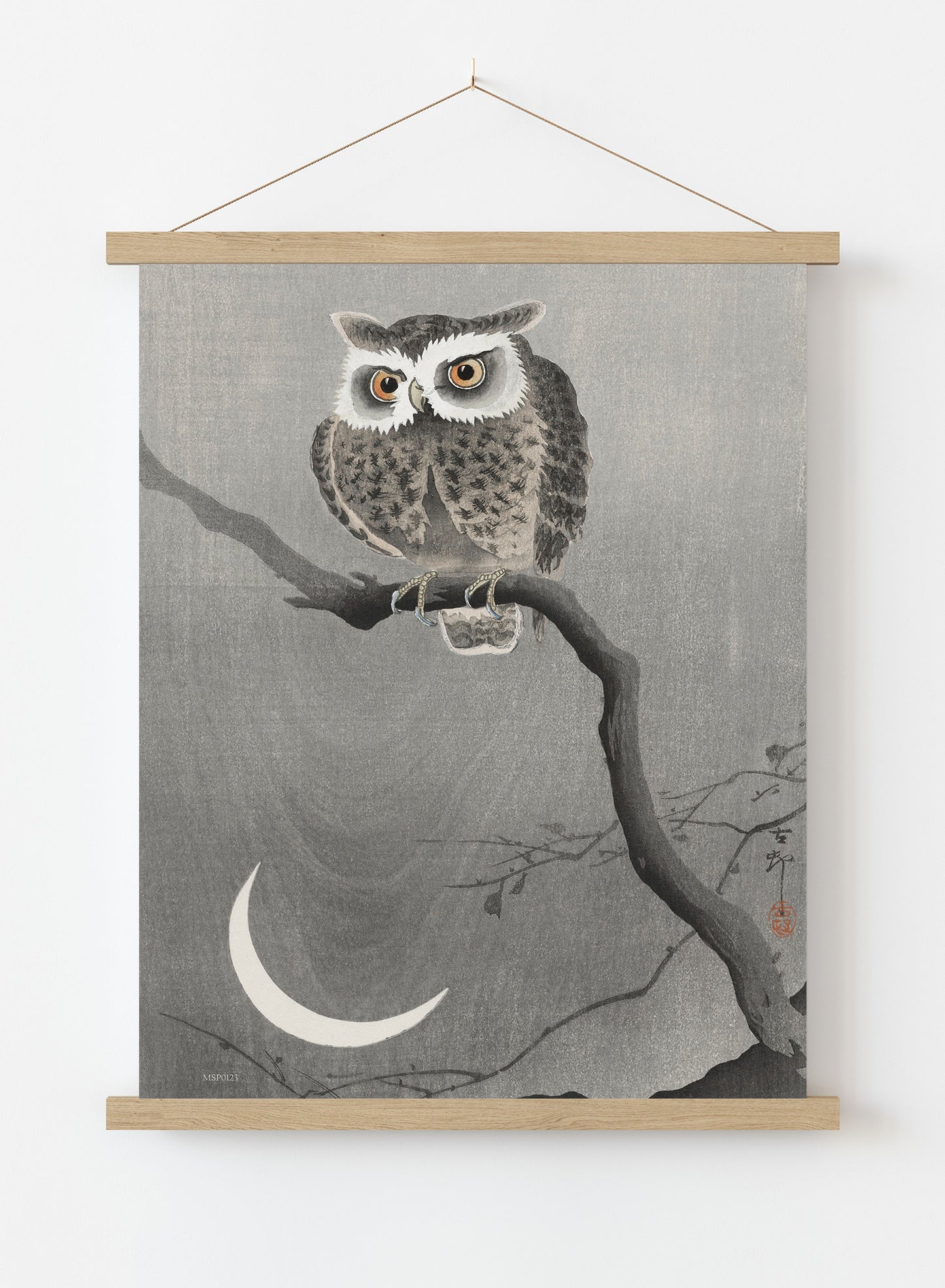 Owl Moon by Ohara Koson 1900 - 1945 Japenese Poster Art Print Print – Ohara Koson Vintage Poster Wall Art 30x40cm Hanger