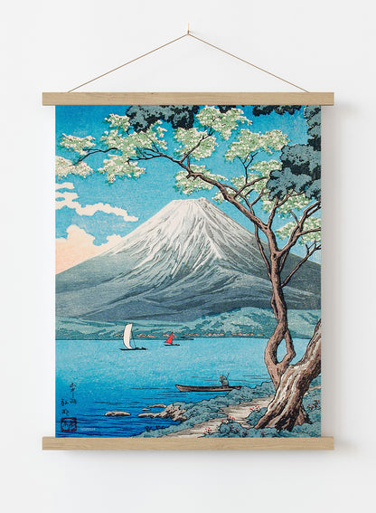 Mount Fuji from Lake Yamanaka by Hiroaki Takahashi Japenese Poster Art Print Print – Hiroaki Takahashi Japenese Poster Art Print Vintage Poster Wall Art 30x40cm Hanger