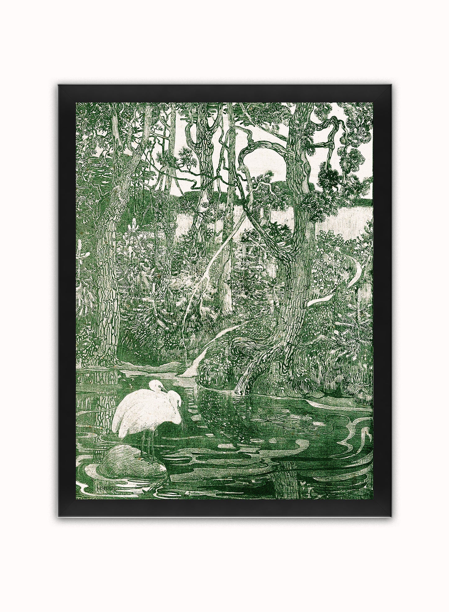 Two Herons By Theo Van Hoytema Vintage Poster Art Print Print – Theo Van Hoytema Vintage Poster Art Print Vintage Poster Wall Art 30x40cm Black Frame