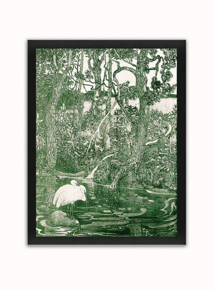 Two Herons By Theo Van Hoytema Vintage Poster Art Print Print – Theo Van Hoytema Vintage Poster Art Print Vintage Poster Wall Art 30x40cm Black Frame