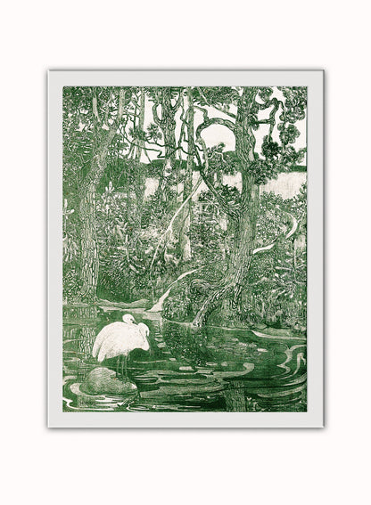 Two Herons By Theo Van Hoytema Vintage Poster Art Print Print – Theo Van Hoytema Vintage Poster Art Print Vintage Poster Wall Art 30x40cm White Frame