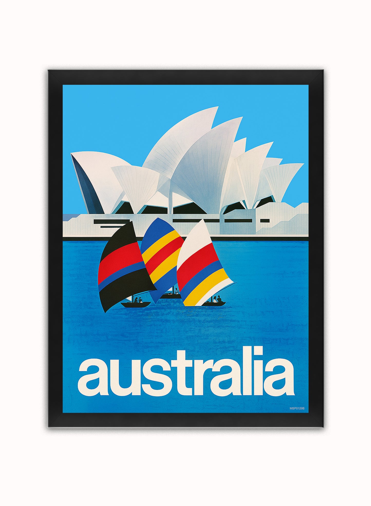 Austraila, Sydney, Vintage Travel Poster Vintage Poster Wall Art Print 30x40cm Black Frame