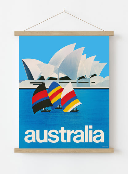 Austraila, Sydney, Vintage Travel Poster Vintage Poster Wall Art Print 30x40cm Hanger