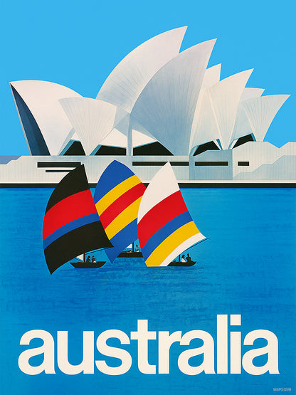 Austraila, Sydney, Vinatge Travel Poster 30x40cm Art Print