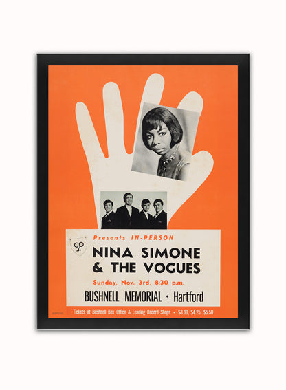 Nina Simone Vintage Tour Poster Vintage Poster Wall Art Print 30x40cm Black Frame