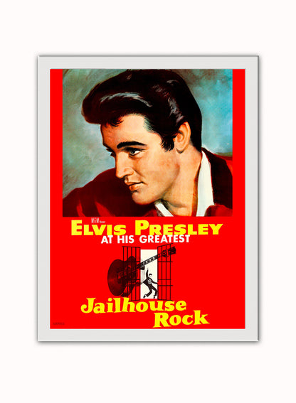 Elvis PresleyJail House Rock Poster Vintage Poster Wall Art Print 30x40cm White Frame