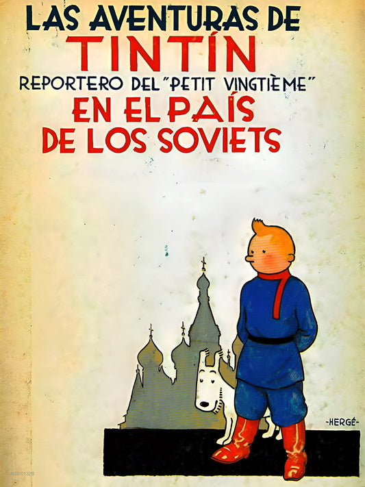 Tin Tin Land of the Soviets Cover Poster Art Print 30x40cm