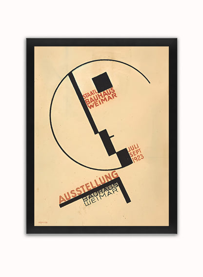 1923 Bauhaus Exhibition Poster by Oskar Schlemmer Print – Oskar Schlemmer Bauhaus Wall Art 30x40cm Black Frame