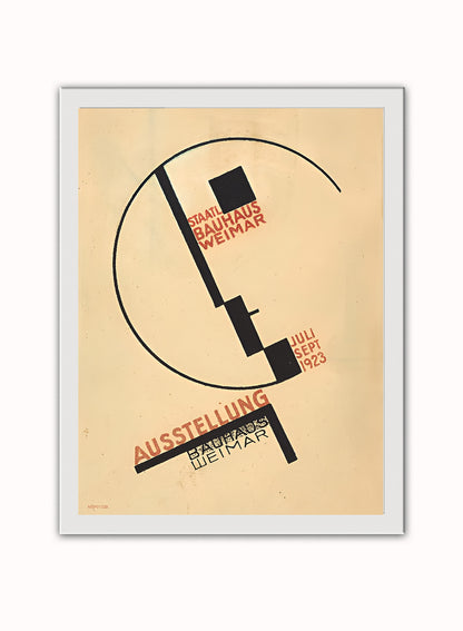 1923 Bauhaus Exhibition Poster by Oskar Schlemmer Print – Oskar Schlemmer Bauhaus Wall Art 30x40cm White Frame