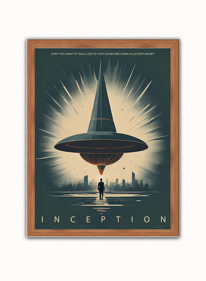 Inception "Totem" inspired Vintage Poster Wall Art Print 30x40cm Dark Wood