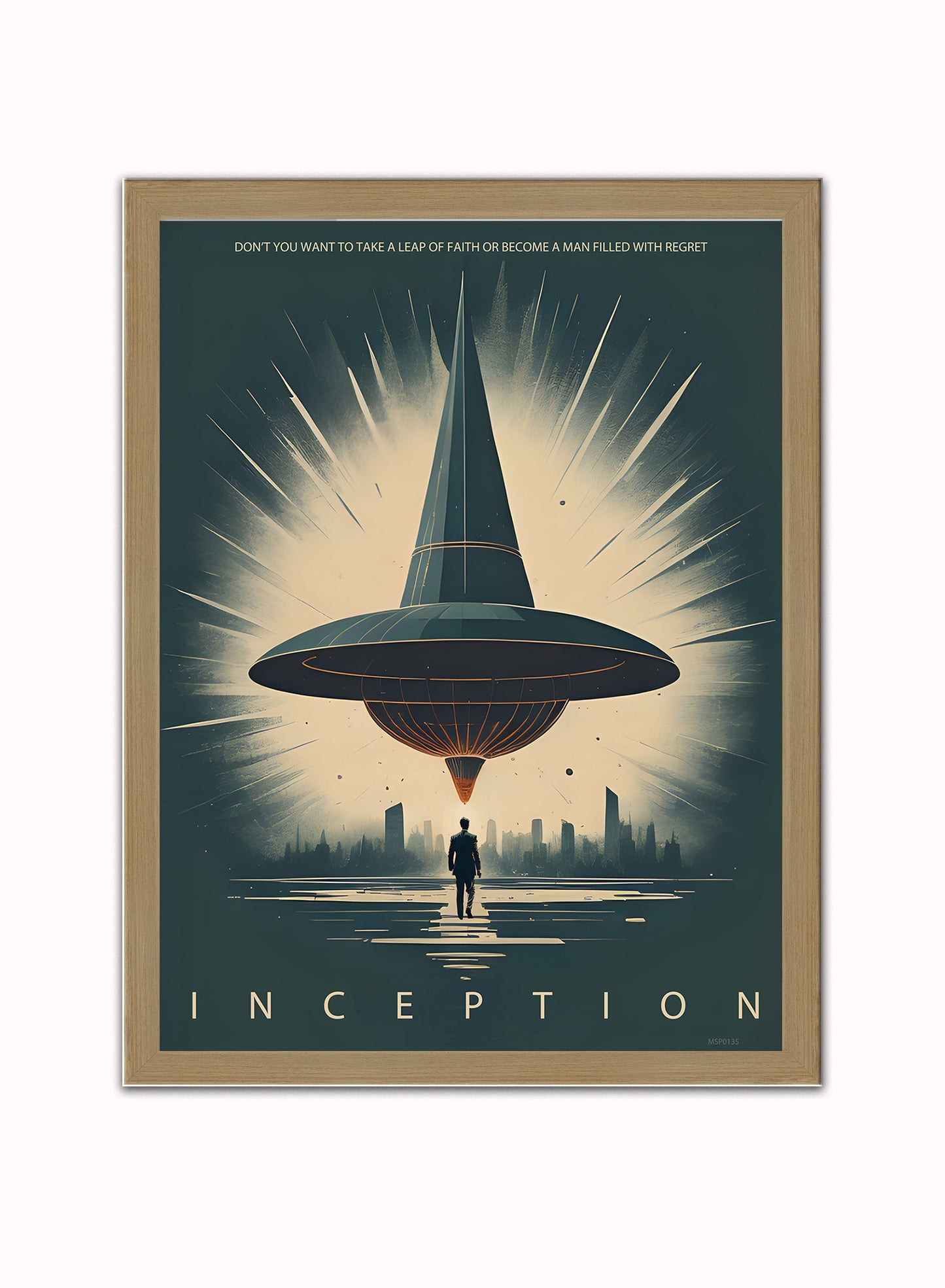 Inception "Totem" inspired Vintage Poster Wall Art Print 30x40cm Light Wood