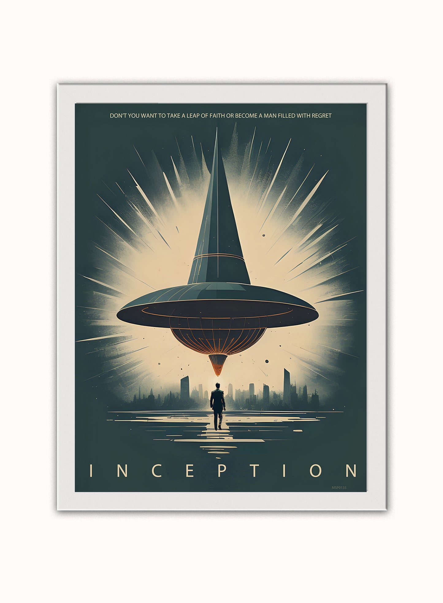 Inception "Totem" inspired Vintage Poster Wall Art Print 30x40cm White Frame