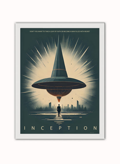Inception "Totem" inspired Vintage Poster Wall Art Print 30x40cm White Frame