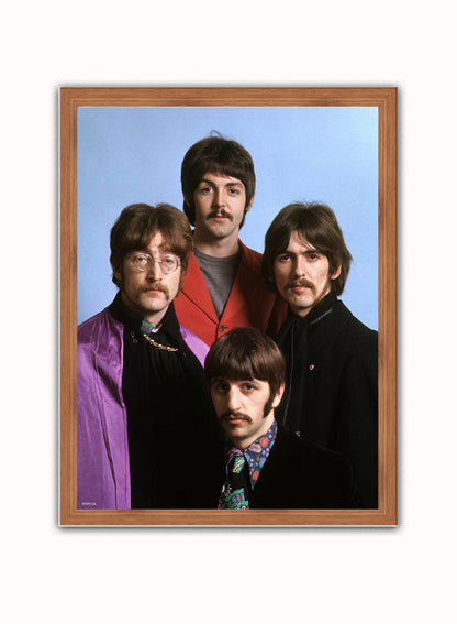 The Beatles by Henry Grossman Print – Henry Grossman Vintage Poster Wall Art 30x40cm Dark Wood