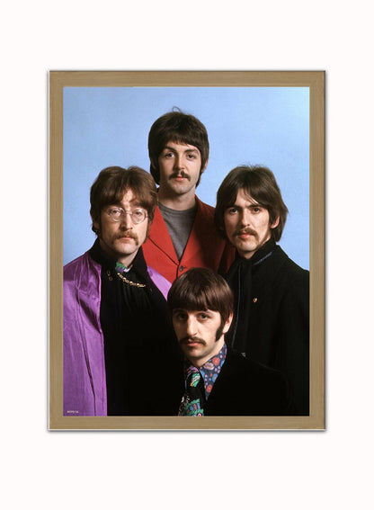 The Beatles by Henry Grossman Print – Henry Grossman Vintage Poster Wall Art 30x40cm Light Wood
