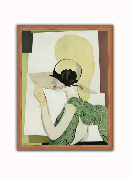 Georges Lepape Fashion Art Print  featured on Vogue Cover May 1928 Vintage Art Wall Art Print 30x40cm Dark Wood