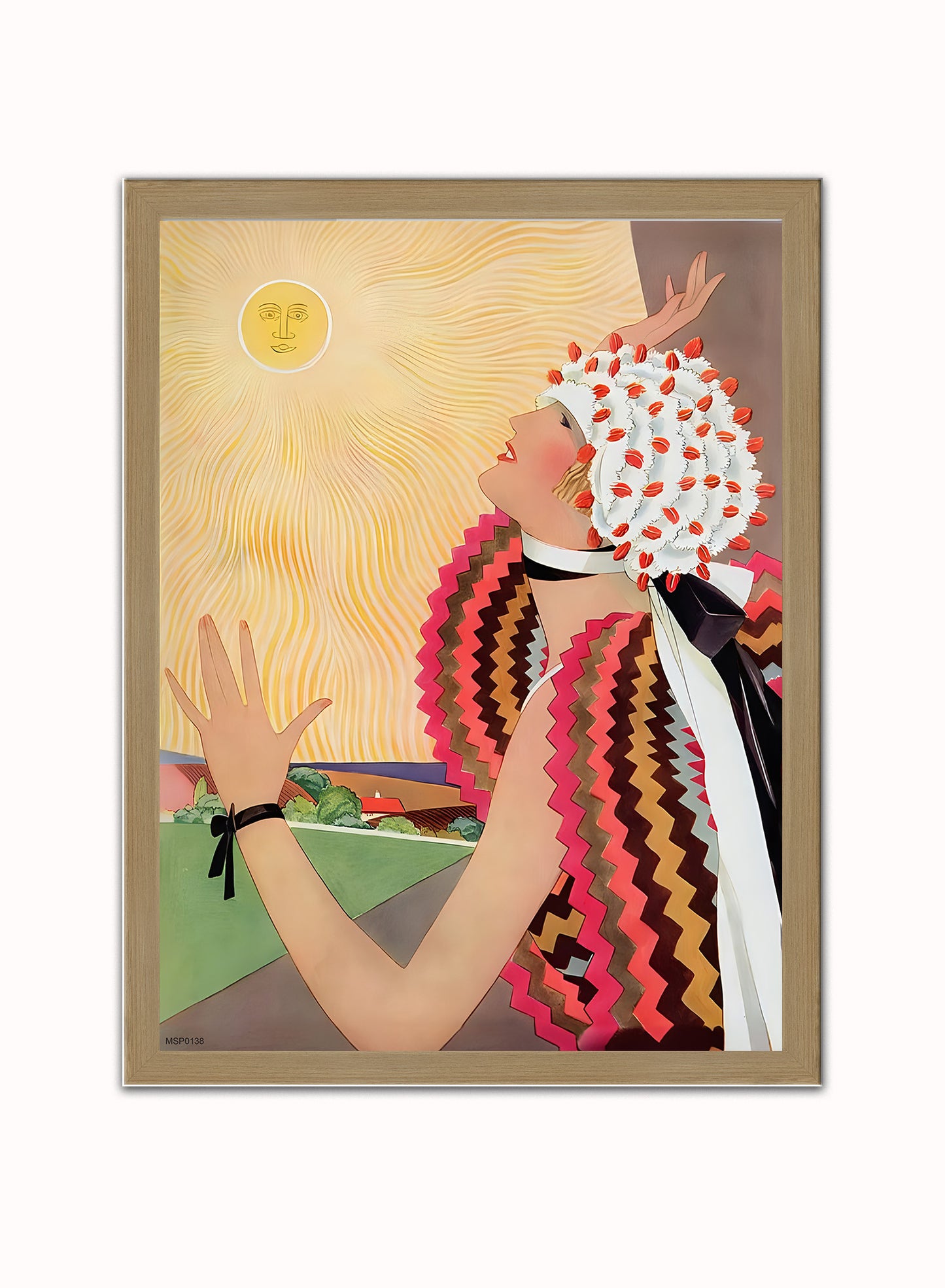 George Wolfe Plank Fashion Vintage Art Wall Art Print 30x40cm Light Wood