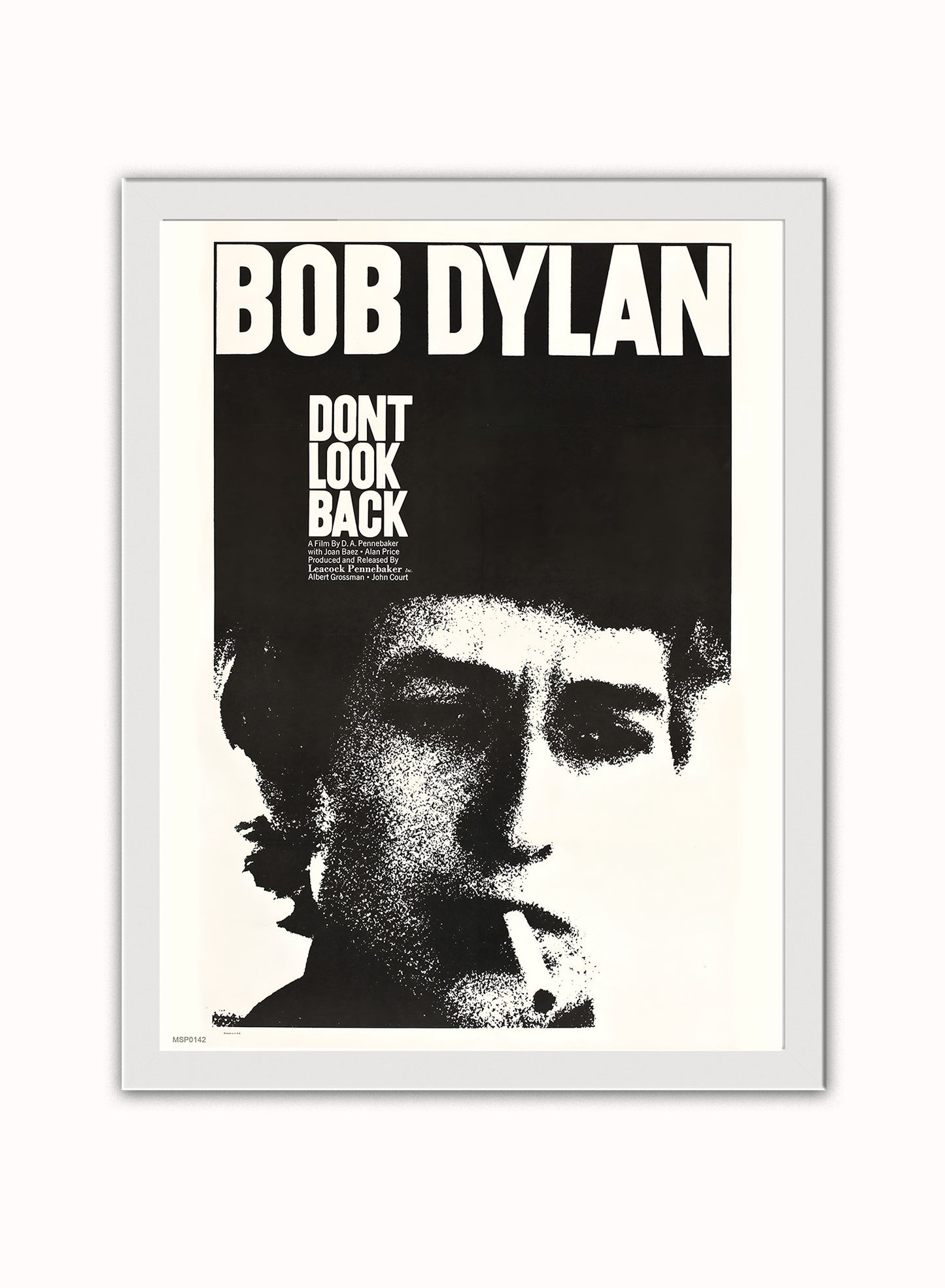 Bob Dylan don't look back Poster Art Print 30x40m Vintage Poster Wall Art Print White Frame