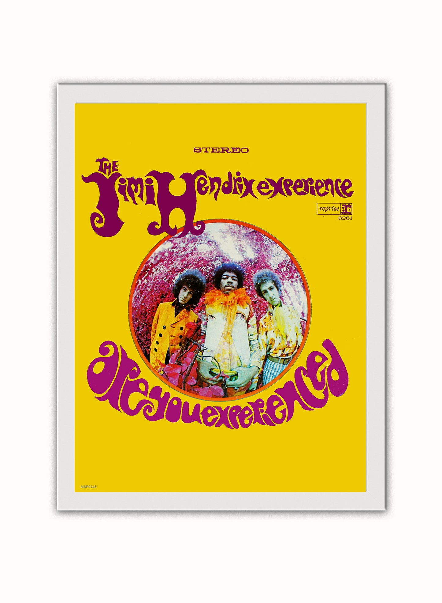 Jimi Hendrix are you experienced Vintage Art Wall Art Print White Frame