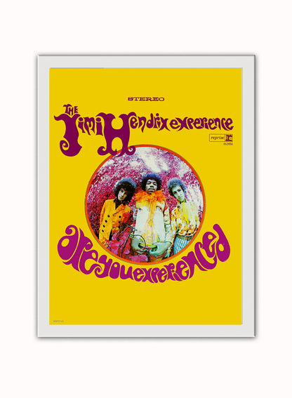 Jimi Hendrix are you experienced Vintage Art Wall Art Print White Frame