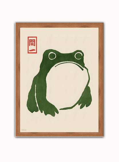 Japanese Frog Matsumoto Hoji Toad Art Print Vintage Japanese Frog Wabi Sabi Japanese Wall Art Print 30x40cm Dark Wood
