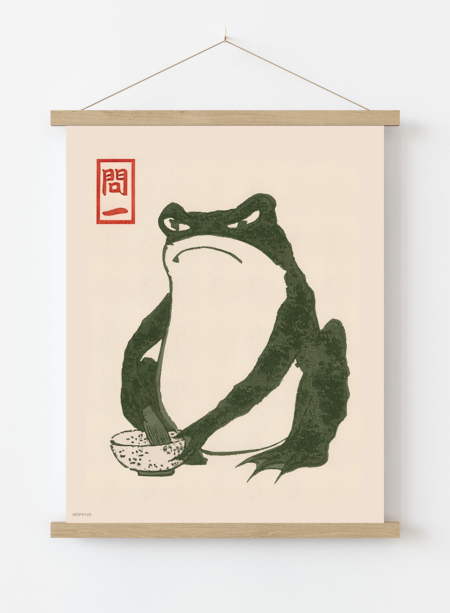Japanese Angry Frog Matsumoto Hoji Toad Art Print Vintage Japanese Frog Wabi Sabi Japanese Wall Art Print 30x40cm Hanger
