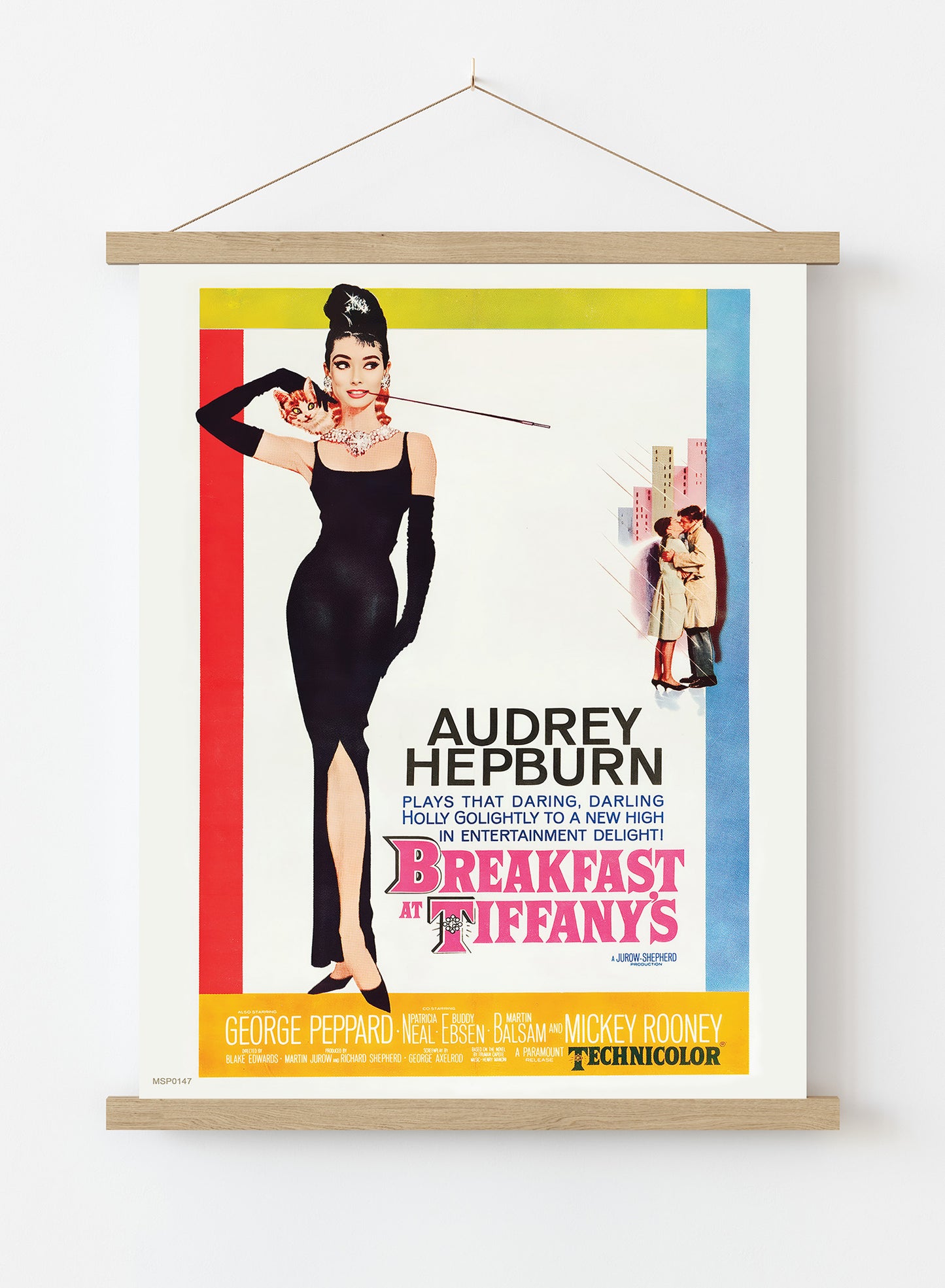 Audrey Hepburn Breakfast At Tiffany's Movie Poster, Vintage Hollywood Cinema Vintage Poster Wall Art Print 30x40cm Hanger