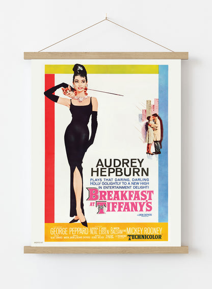 Audrey Hepburn Breakfast At Tiffany's Movie Poster, Vintage Hollywood Cinema Vintage Poster Wall Art Print 30x40cm Hanger